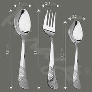 Parage 18 Pieces Stainless Steel Cutlery Set, Premium Cutlery for Home & Kitchen, Luxury Dining Tableware Gift for House Warming, Silver, Imperial (6 Pieces Each Table Spoons, Forks & Tea Spoons)