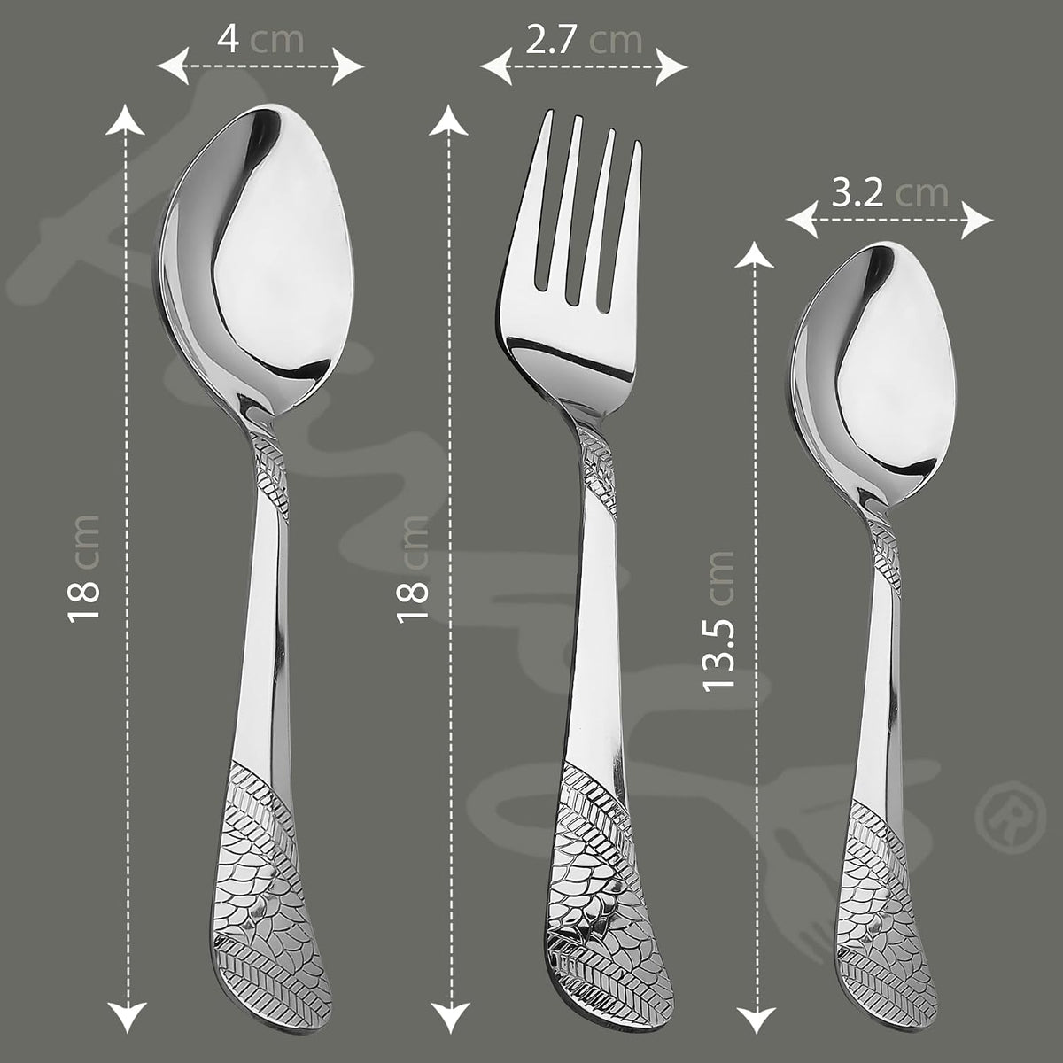 Parage 18 Pieces Stainless Steel Cutlery Set, Premium Cutlery for Home & Kitchen, Luxury Dining Tableware Gift for House Warming, Silver, Imperial (6 Pieces Each Table Spoons, Forks & Tea Spoons)