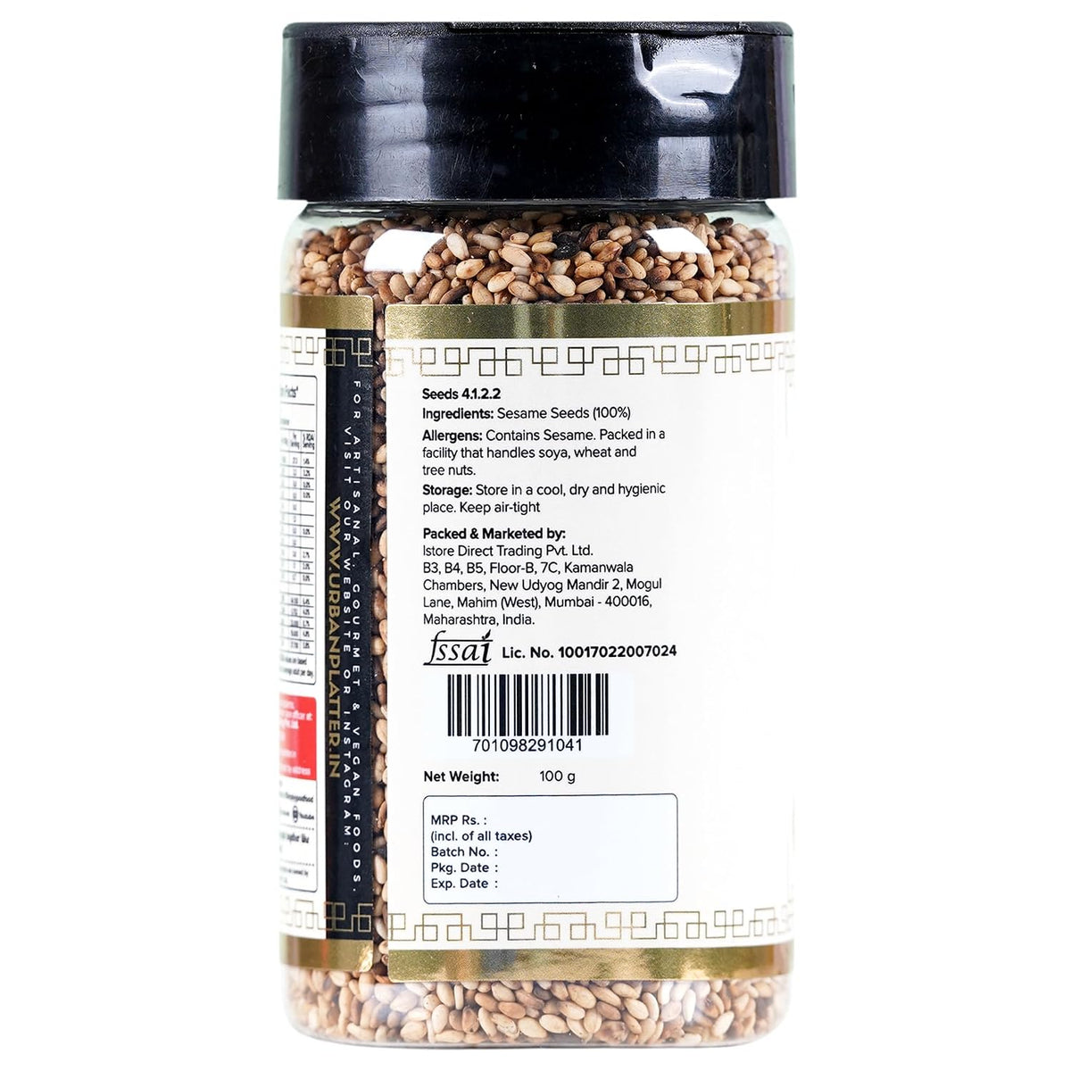 Urban Platter Toasted Sesame Seeds, 100g (Nutty & Crunchy | Toasted to Perfection | High in Protein | High in Fibre | Sprinkle on Salads, Rice, Noodles, soups, etc.)
