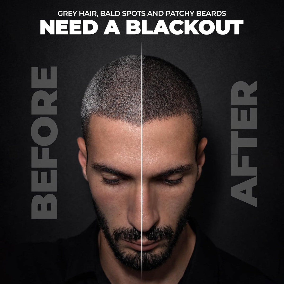 Beardo Blackout Hair Powder 4g - Black | Root Touch Up for Grey Hair | Instantly Covers Grey Roots, Beard Patches & Bald Spots | Thick Black Fiber Hairline Powder | Highly Pigmented, Long-Lasting & Matte Finish | Super-Fine Cover-up