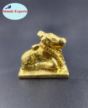 SHINDE EXPORTS Small Brass Nandi Idol Statue vastu Bull murti for Pooja at mandir Home (Brass Nandi 3cm)