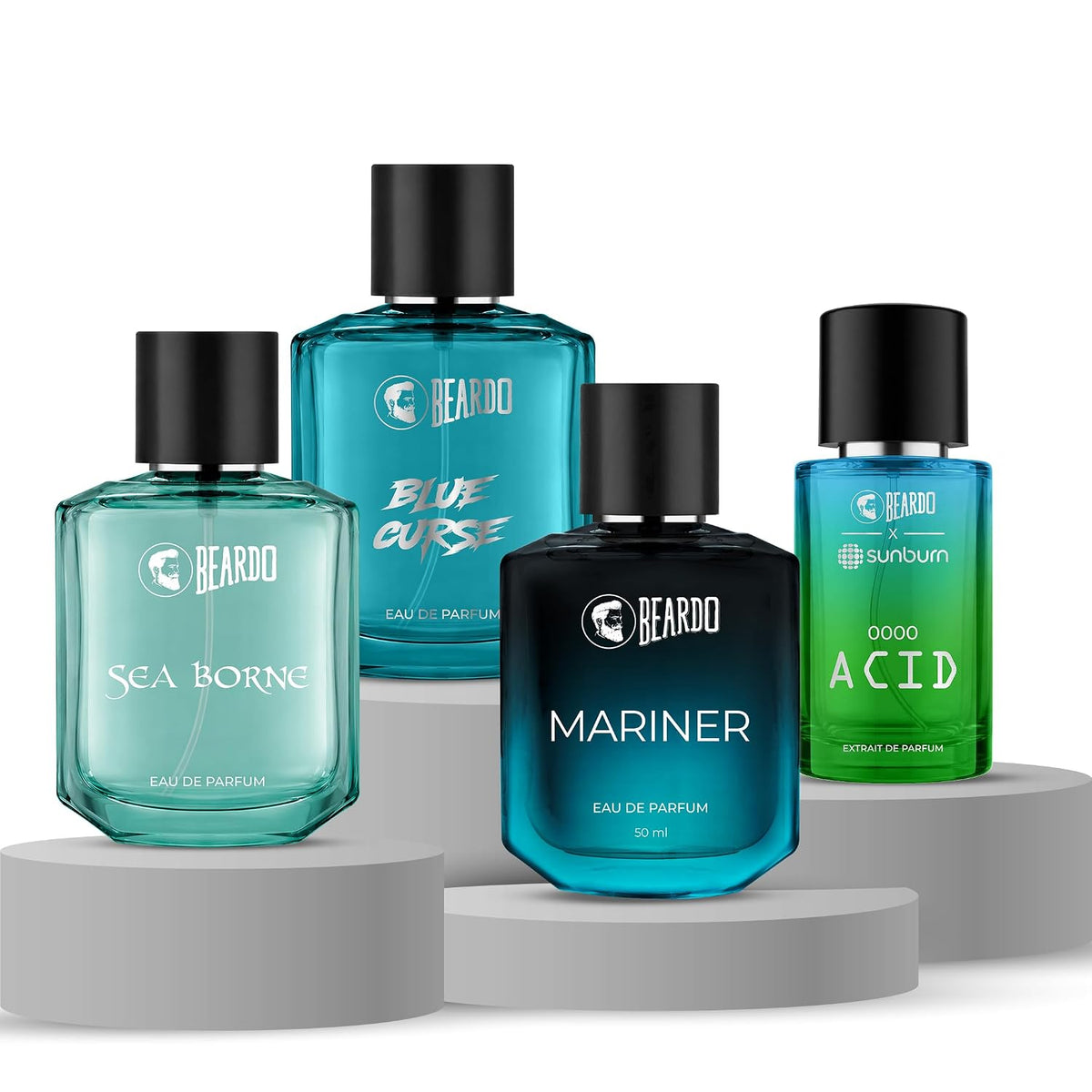 Beardo Mariner Perfume Set- Acid (30ml), Mariner, Sea Borne & Blue Curse (50ml x 3) | Intense EDP Fragrance Collection | Long Lasting Travel Friendly Gift Set