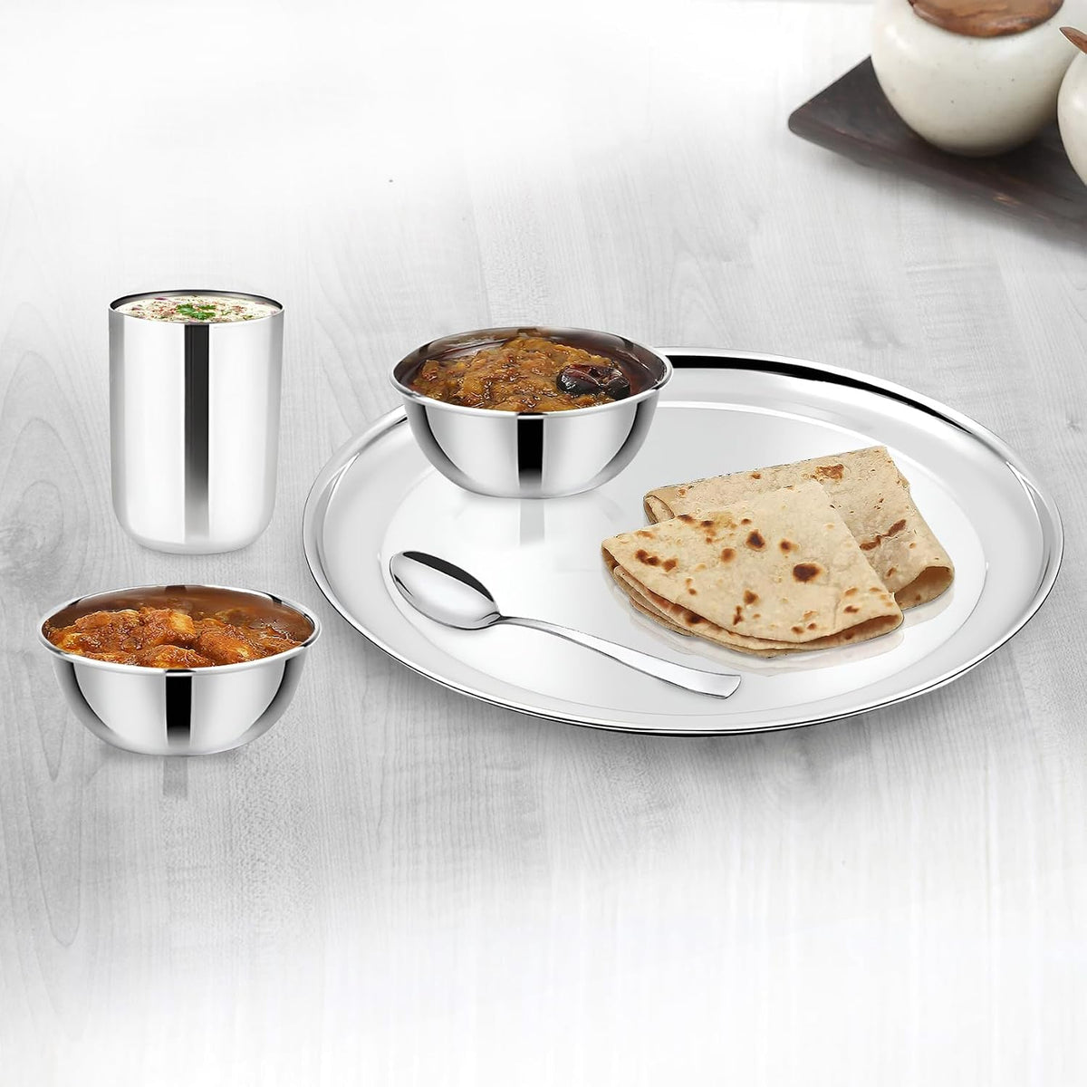 Parage 6 Pieces Stainless Steel Big Size Bowl/Wati/Katori Heavy Gauge with Mirror Finish, 10.2 cm Dia, Set of 6, 220 ml Each, Silver
