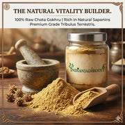 IndianJadiBooti Gokshura Powder (Gokhru Chota) for Fitness & Active Lifestyle | 100% Pure Tribulus Terrestris Churna | Natural Ayurvedic Supplement for Strength & Endurance | Non-GMO, Vegetarian | 250g (Pack Of 2)