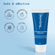 Be Bodywise 1% Peptide & Ceramide Moisturizer (50g) | Retains Moisture Upto 72 Hours | Strengthens Skin Barrier, Soothes Irritation & Redness | Lightweight, Fragrance Free Formula