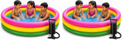 Toy Imagine 4 ft Round Baby Pool Sunset Glow 3 Ring, Pack of 2