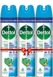 Dettol Multi-Surface Disinfectant Sanitizer Spray Bottle, 225ml-Pack of 3 (Spring Blossom)