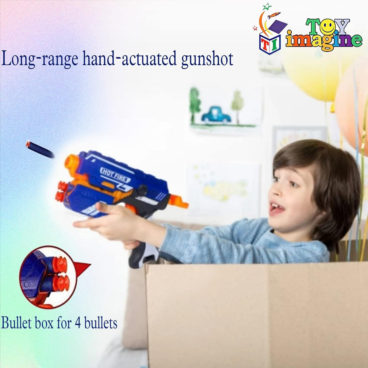 Toy Imagine Blaze Storm Gun for Kids 6-12 Air Soft Toy Gun Pistol with 10 Suction Darts Shooting Game for Boys 6+ Indoor Outdoor Sniper Toy Gift Gel Blaster Style Design Birthday Gift for Boys & Girls