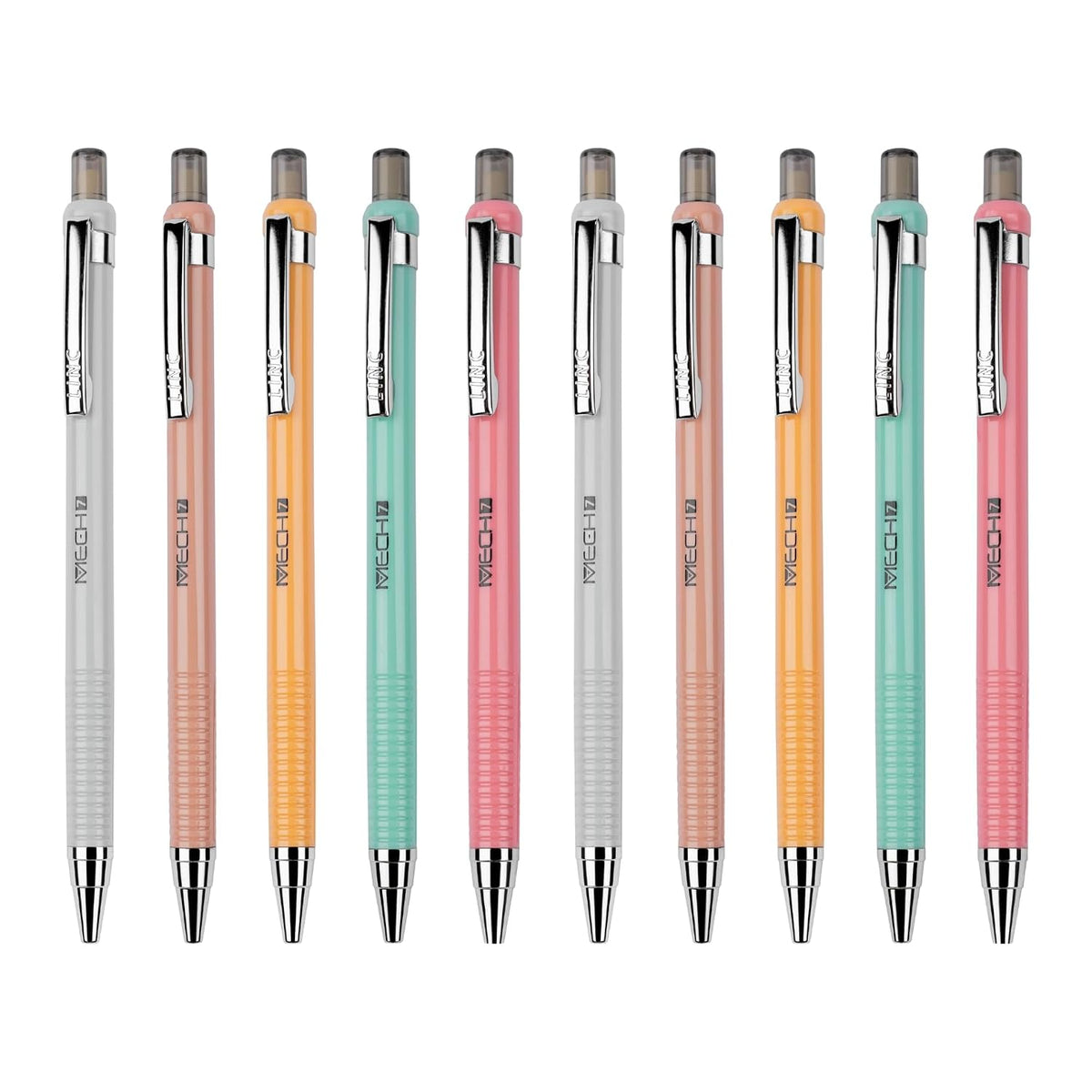 Linc 0.7mm Mech7 Mechanical Pencil, Multicolor Body (Pack of 10)