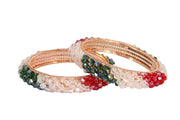 NMII Alloy Metal Stylish Fancy Pearls Bangles Bracelet Set For Women & Girls | Trending Metal Bangles | Women Bangles | Pearls Kada Set For Women | Bangles Set Wedding, Party, Daily- Pack of 2 Bangle