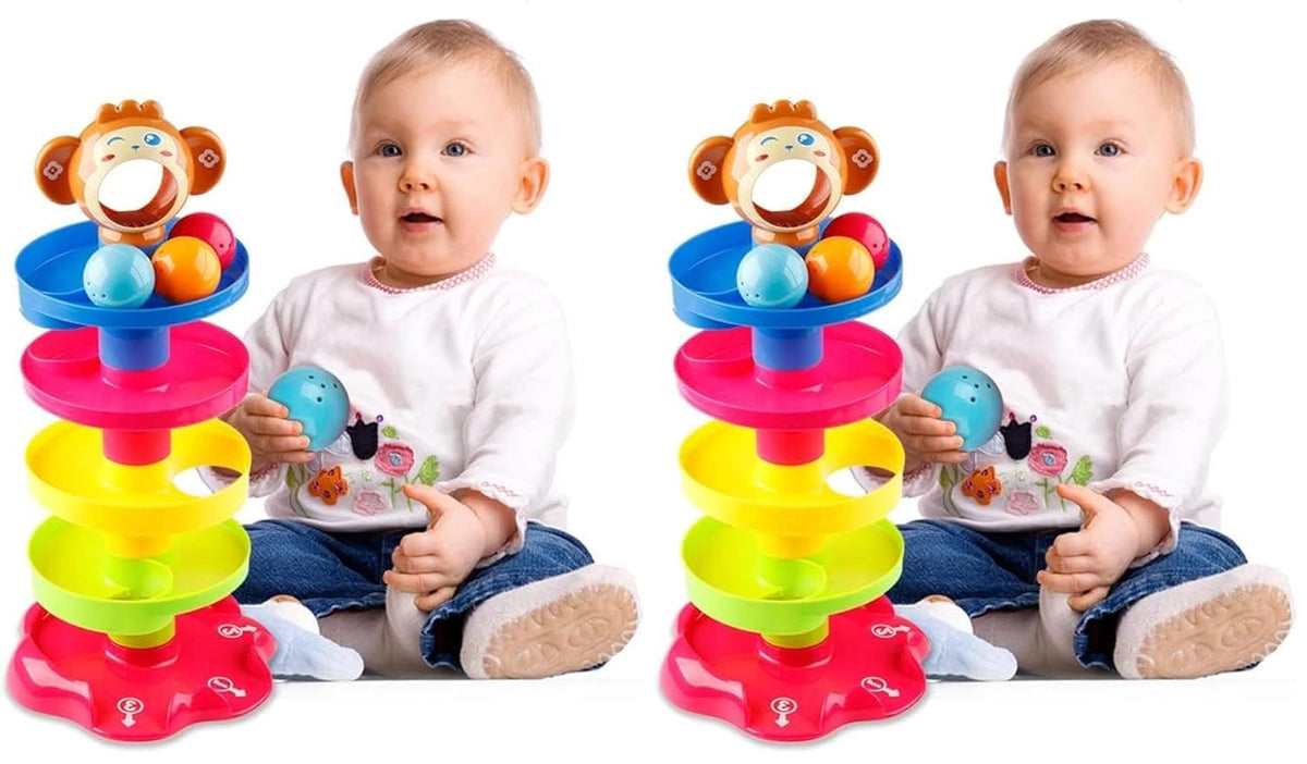 Toy Imagine Ball Drop & Roll Ramp Game | Swirling Tower Toy with Balls for Kids Age 2-5 Years | Motor Skill Development Ball Activity Toy for Babies & Toddlers | Colorful Ball Drop Toy (Pack of 2)