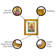 Diviniti Krishna Gold Plated Wall Photo Frame, Table Décor| DG Frame 101 Size 1 and 24K Gold Plated Foil| Religious Photo Frame Idol For Pooja, Gifts Items (13.5 CM X 15.5 CM)