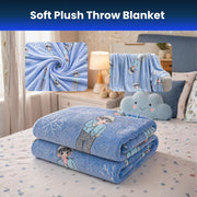 Toy Imagine Glow Blanket for Kids 3–10 Years 150 x 120 cm Glow in The Dark Blanket Soft Flannel Fleece Throw Soft Cozy Warm All Season Blankets for Boys and Girls Gift (Snow Boy Design Blue)
