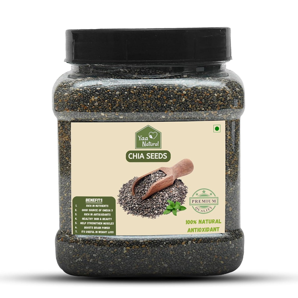 Yaa Natural Raw Chai seed Rich Omega-3, Protein in Calcium & Fiber,and Antioxidant & Weight Management 100% Natural Quality (