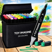 Toy Imagine 24 Dual Tip Art Markers Sketch Pens for Kids Adults Artists