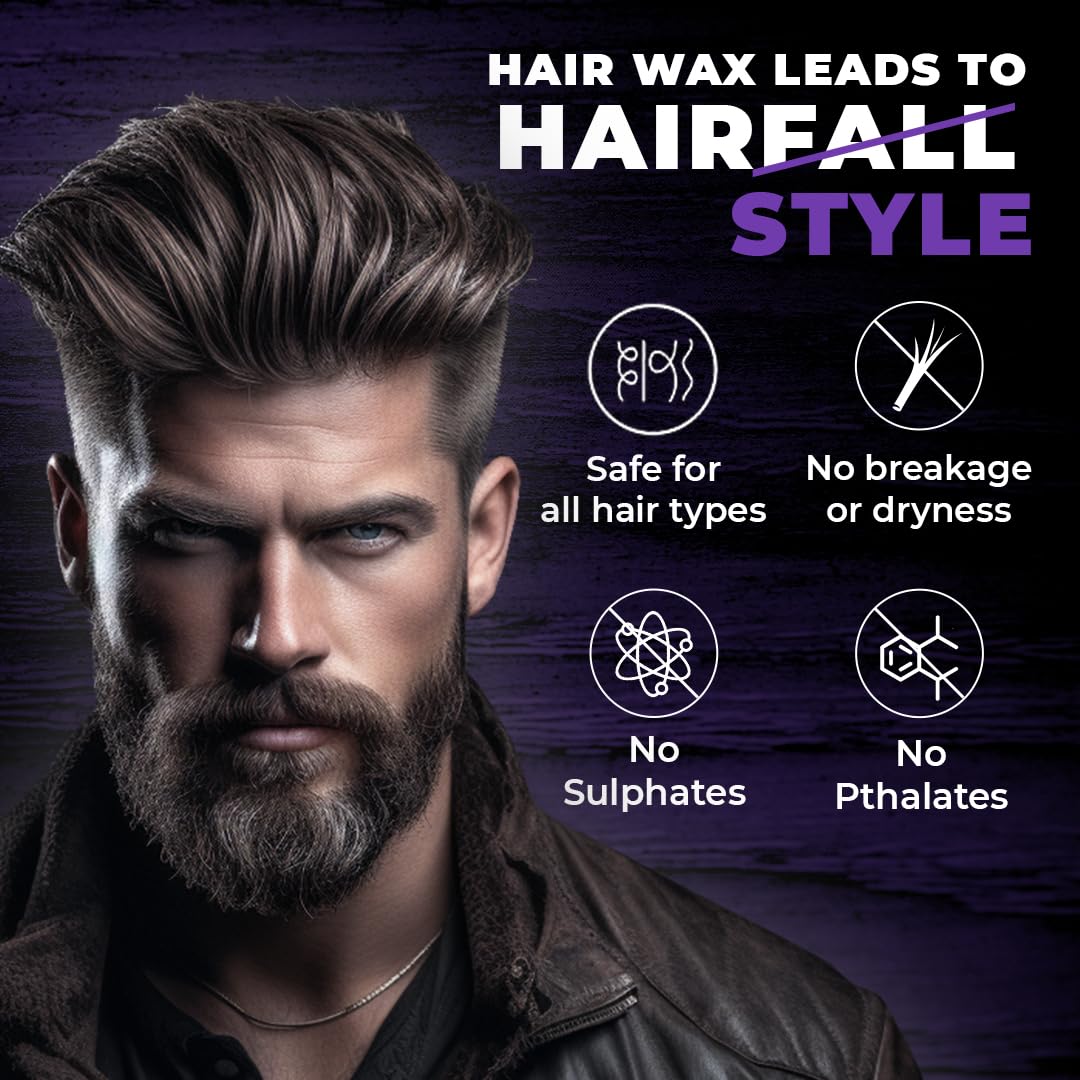 Beardo Xxtra Stronghold Hair Wax, 100 gm (Pack of 2) | Crystal Hair Wax for Men | Styling Wax for Glossy Finish & Shine | Strong Hold