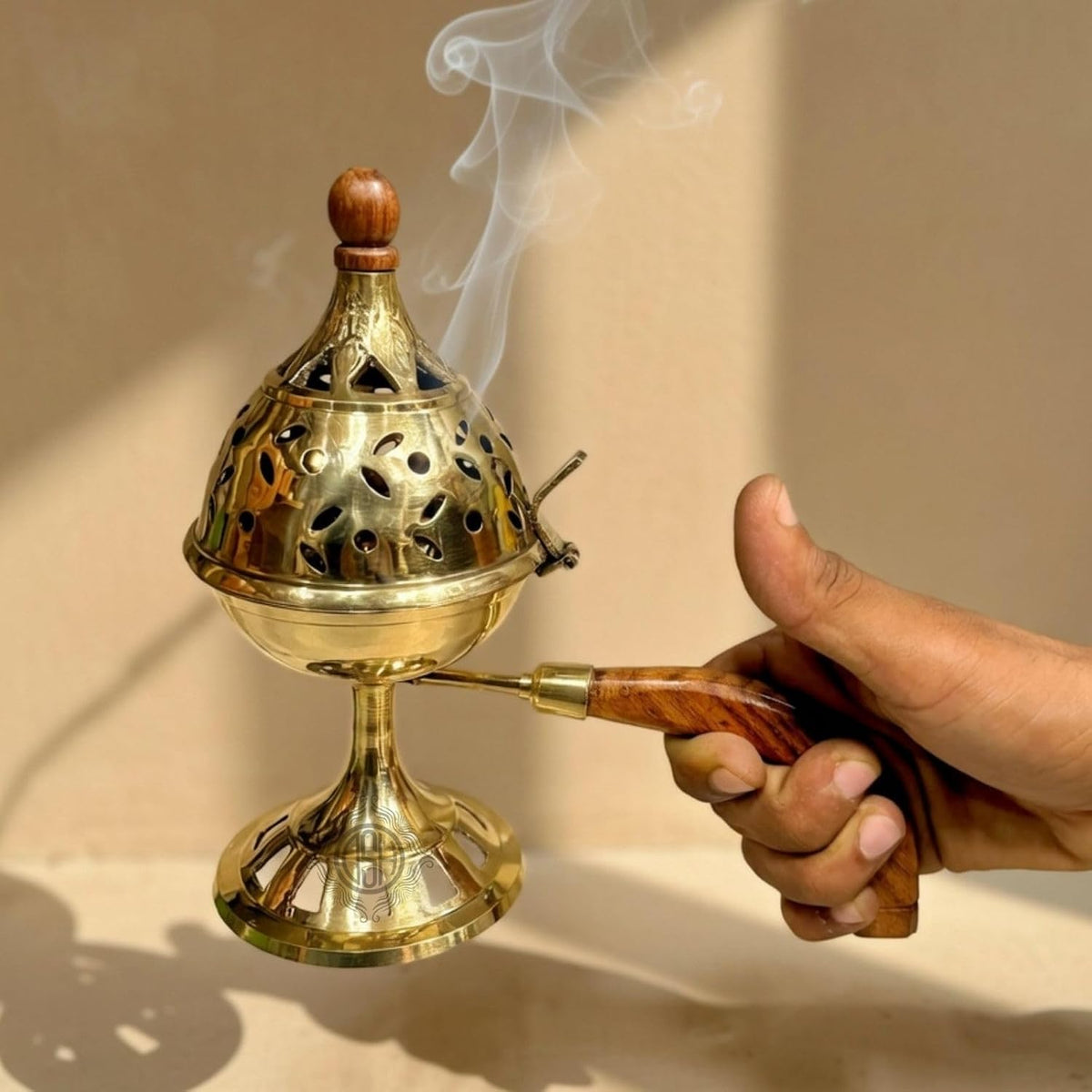 DSH Loban Burner Home Purifying Pure Brass Loban Burner Dhooni Brass Incense Holder for Home Office and tample Used.(LBN-04)