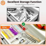E-COSMOS® 20-Pack Transparent Drawer Organizers, Durable Polypropylene Storage Boxes, Multi-Purpose Divider Trays for Dressing Table, Vanity, Kitchen, and Office