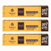 Yardley London Gold Extra Moisturising Lather Shaving Cream With Aloe Vera| Daily Beard Shaving Cream For Men| Pack Of 3 (91Gm Each)
