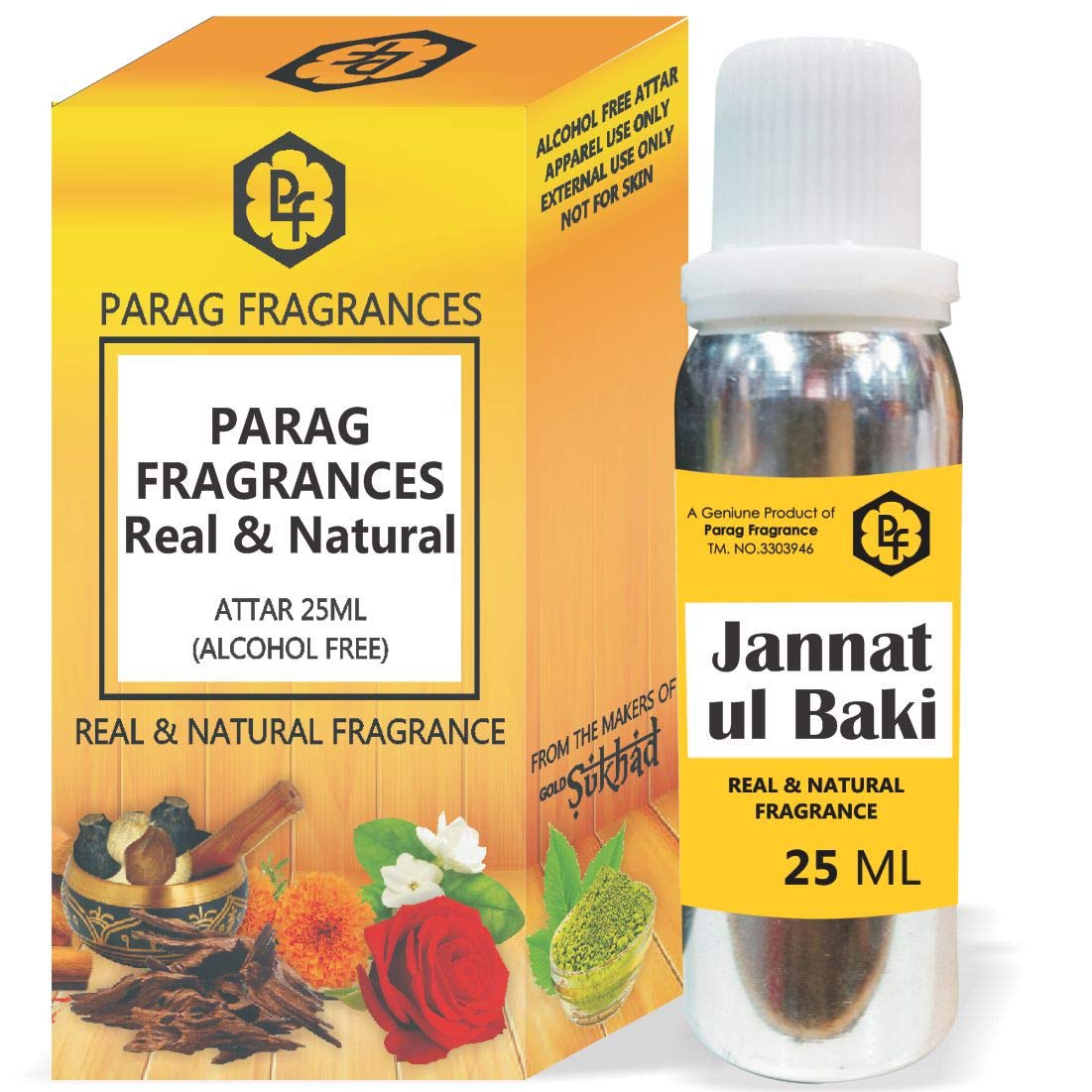 Parag Fragrances 25ml Jannat ul Baki Attar With Fancy Empty Bottle (Alcohol Free, Long Lasting, Natural Attar) Also Available in 50/100/200/500 pack