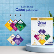 Odonil Gel Pocket – 50g (10g X5) | Pack of 5 Assorted Fragrances | Infused with Essential Oils | Germ Protection | Lasts Up to 30 Days | Air Freshener for Bathroom, Toilet, Home & Office.