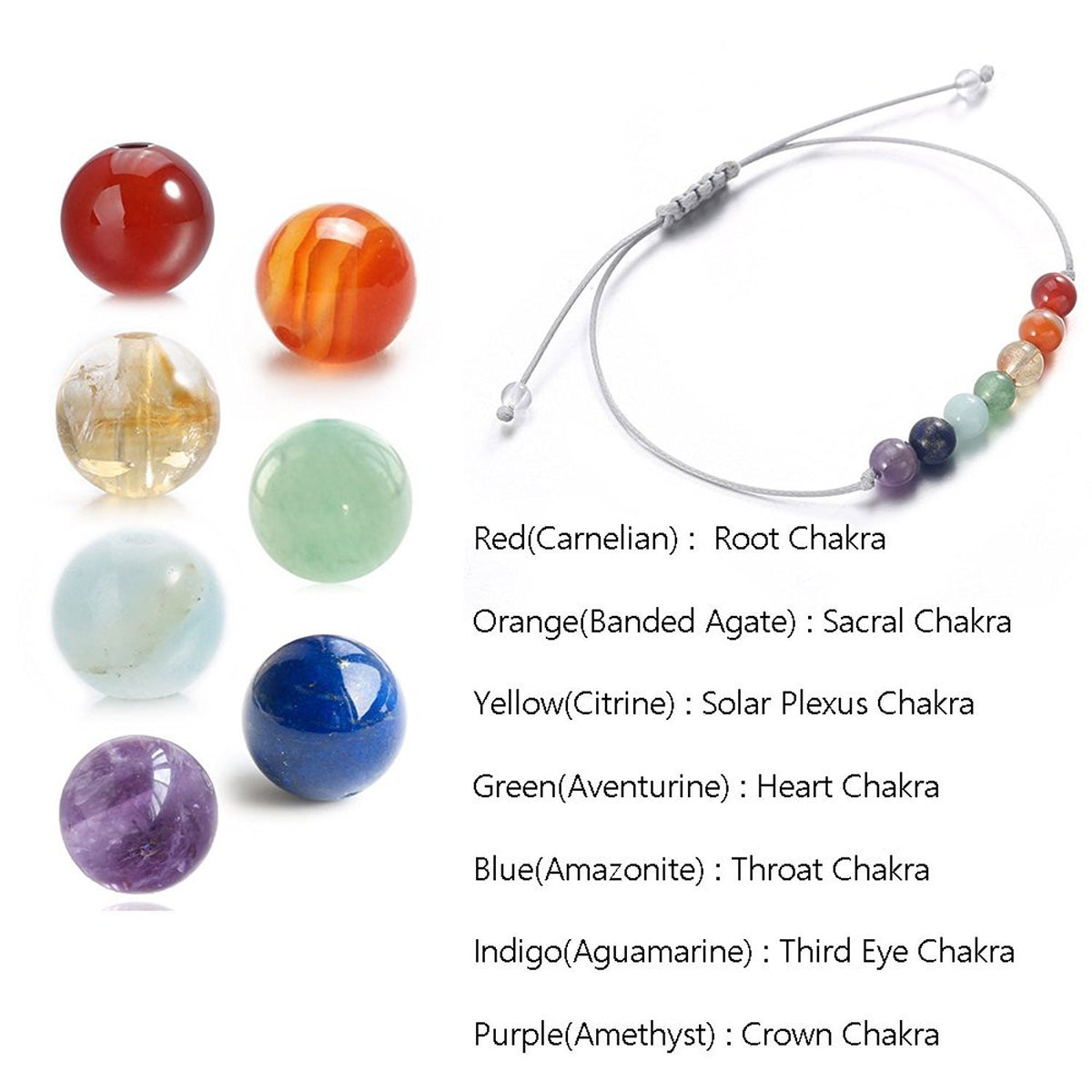 Shining Diva Fashion Spiritual 8mm Lava Rock Beads with 7 Chakra Evil Eye Stylish Unisex Bracelet