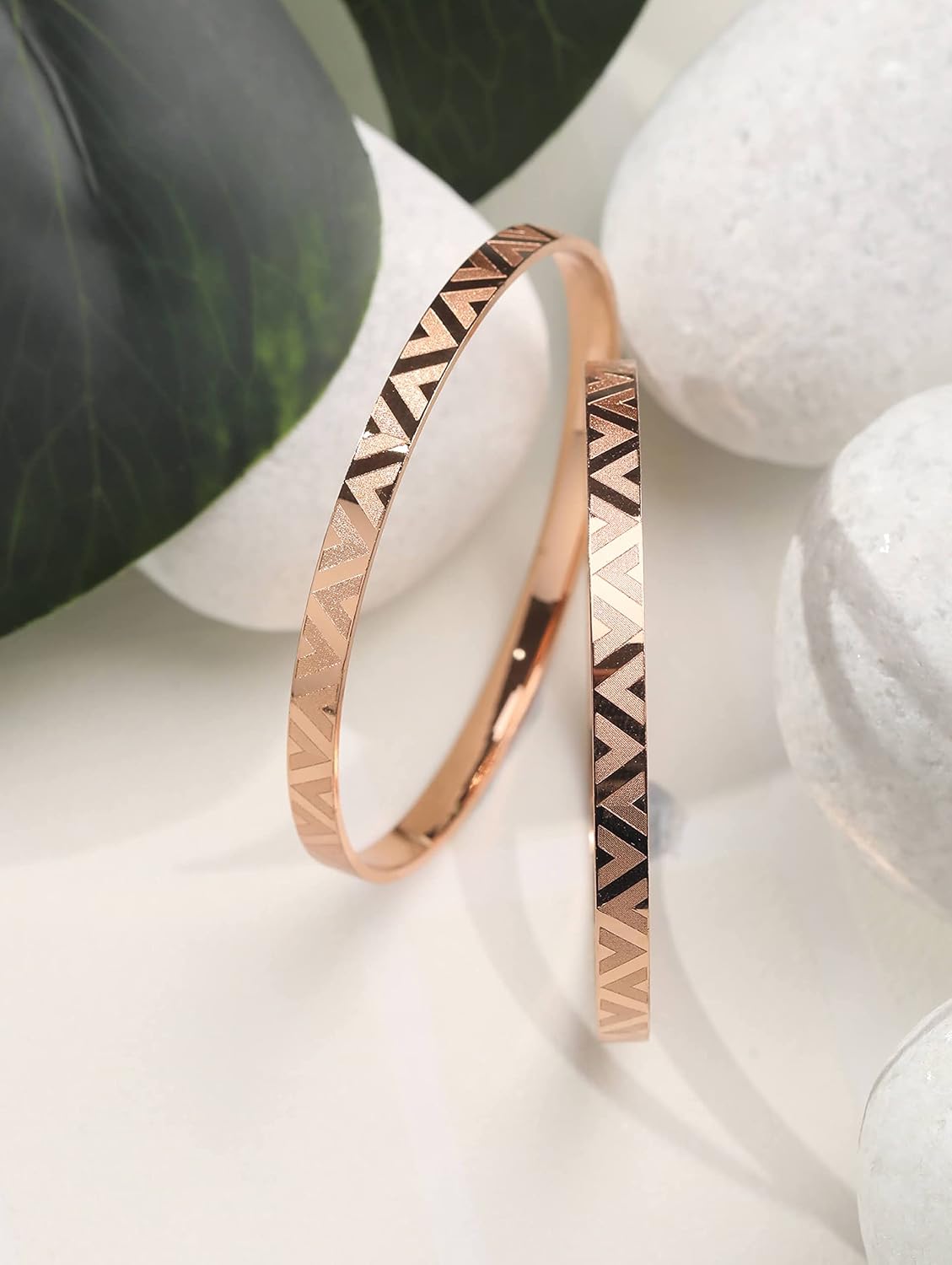 Priyaasi Rose Gold Plated Set of 2 Bangle Set