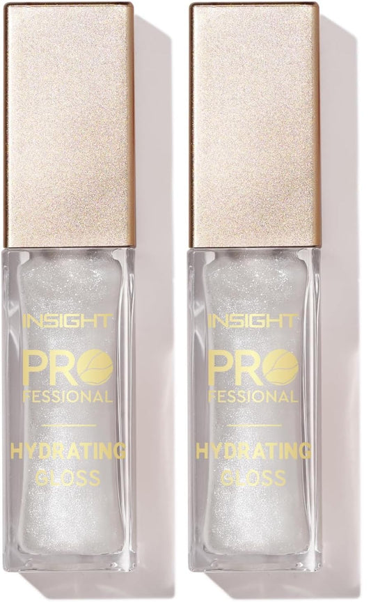 INSIGHT Professional Hydrating Lip Gloss - Snow Flake | Non-Sticky, Long-Lasting Moisture & Shine | Infused with Vitamin E & Coconut Oil | Sheer, Glossy Finish | For Soft, Plump Lips (10g) (Pack of 2)