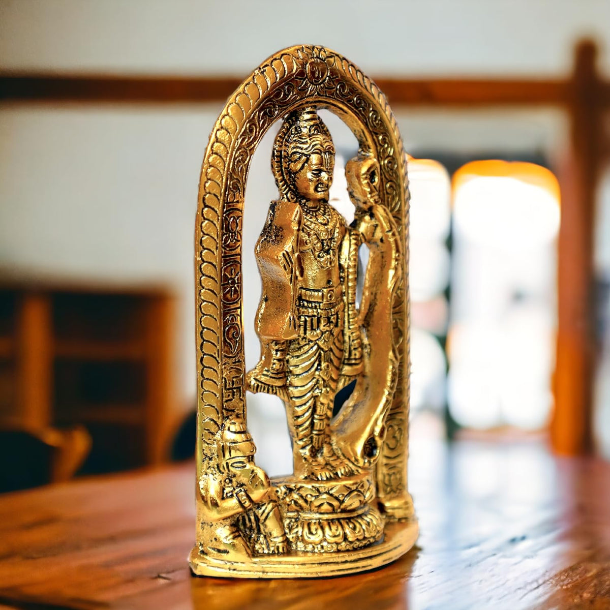 KridayKraft Metal Ram Lalla Idol Murti in Ayodhya Mandir for Home and Office Temple Religious Idol for Home Office Ram Ji Balroop Decorative Shopiece Figurines