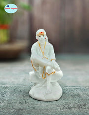 SHINDE EXPORTS shirdi saibaba Marble Idol Statue murti Home Murty for car (4.5 inches)