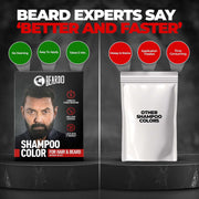 BEARDO Beard & Hair Shampoo Color | Natural Black | 100% Grey Coverage | 5 Minute Hair Colour | Ammonia Free | With Natural Actives | No Stain Beard Colour | 20ml X 5