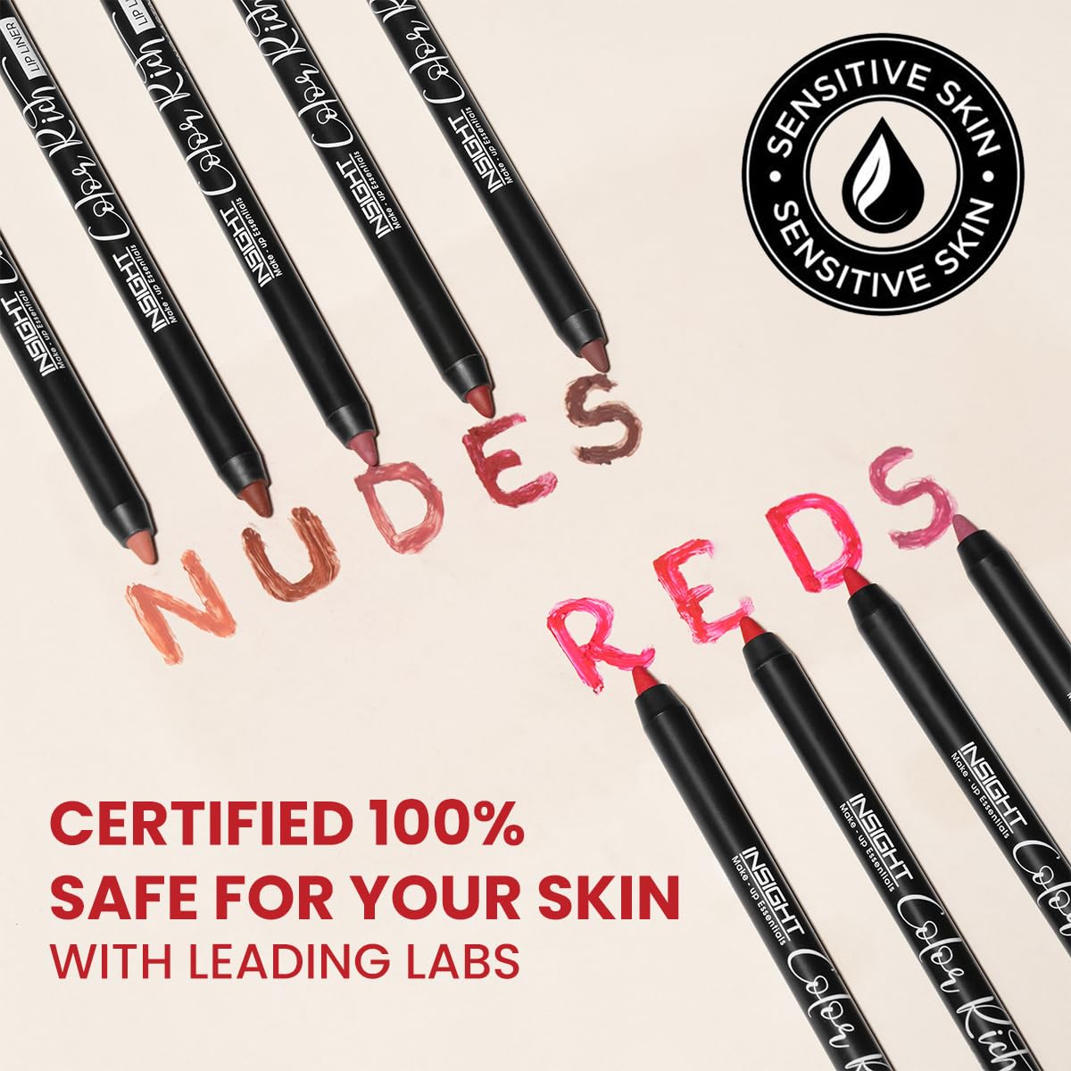 INSIGHT Color Rich Lip Liner| Intense Pigment| Enriched with Jojoba Oil & Vitamin E| Defines, Shapes & Nourishes Lips | Long-Lasting |Sultry Red -1.5g