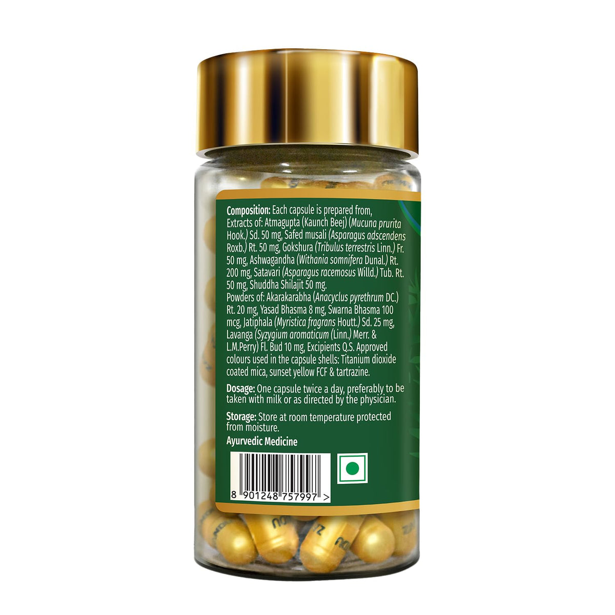 Zandu Ashwagandha Gold Plus I Reduces Stress & Cortisol, Improves Sleep and Muscle Recovery I Over 5% Withanolide Content | Scientifically Tested | 60 Caps
