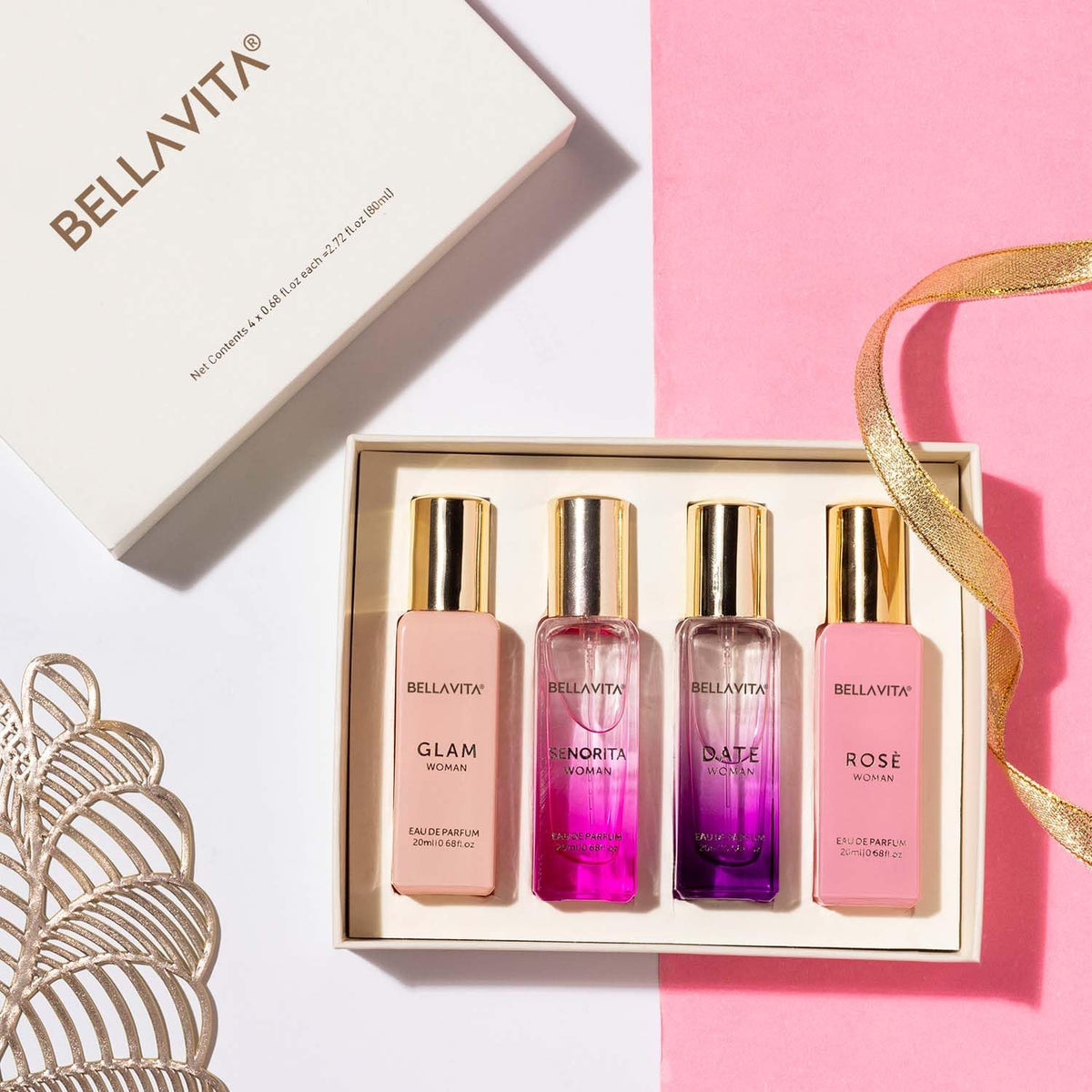 Bella Vita Luxury Woman Spray Eau De Parfum Gift Set 4X20 Ml For Women With Date, Senorita, Glam, Rose Perfume | Floral, Fruity Long Lasting Edp Fragrance Scent (Pack Of 3)