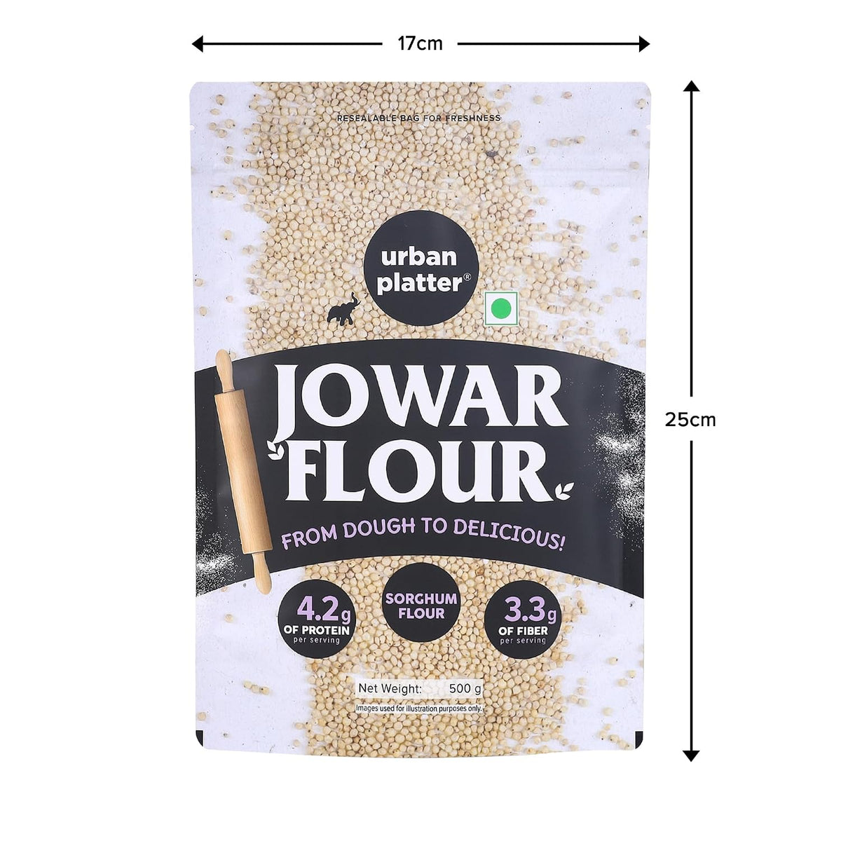 Urban Platter Jowar Flour, 500g (Sorghum Flour | Ancient Supergrain | Rich in Fibre, Iron & Protein)