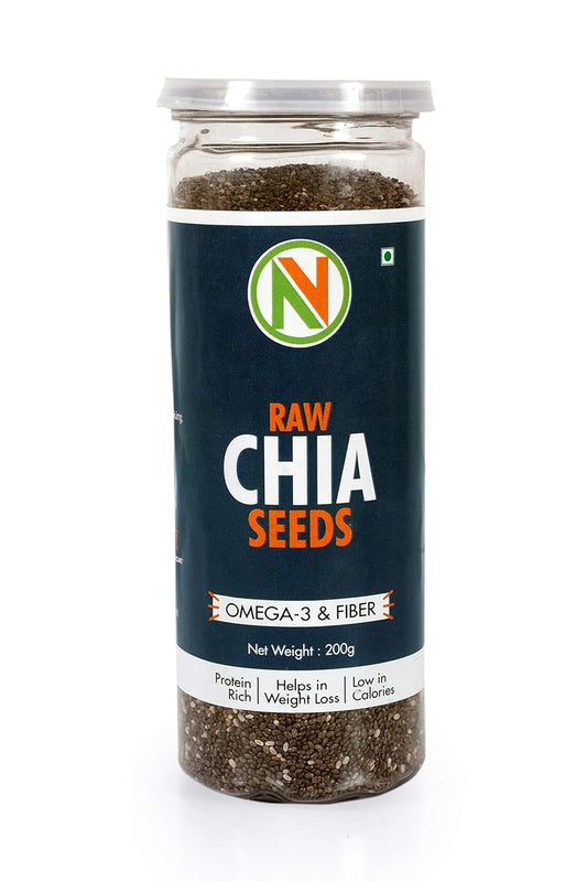 NatureVit Raw Chia Seeds 400g | Superfood for Eating | Rich in Omega-3, Fiber & Protein | Ideal for Weight Loss, Digestion & Energy | Gluten-Free & Vegan