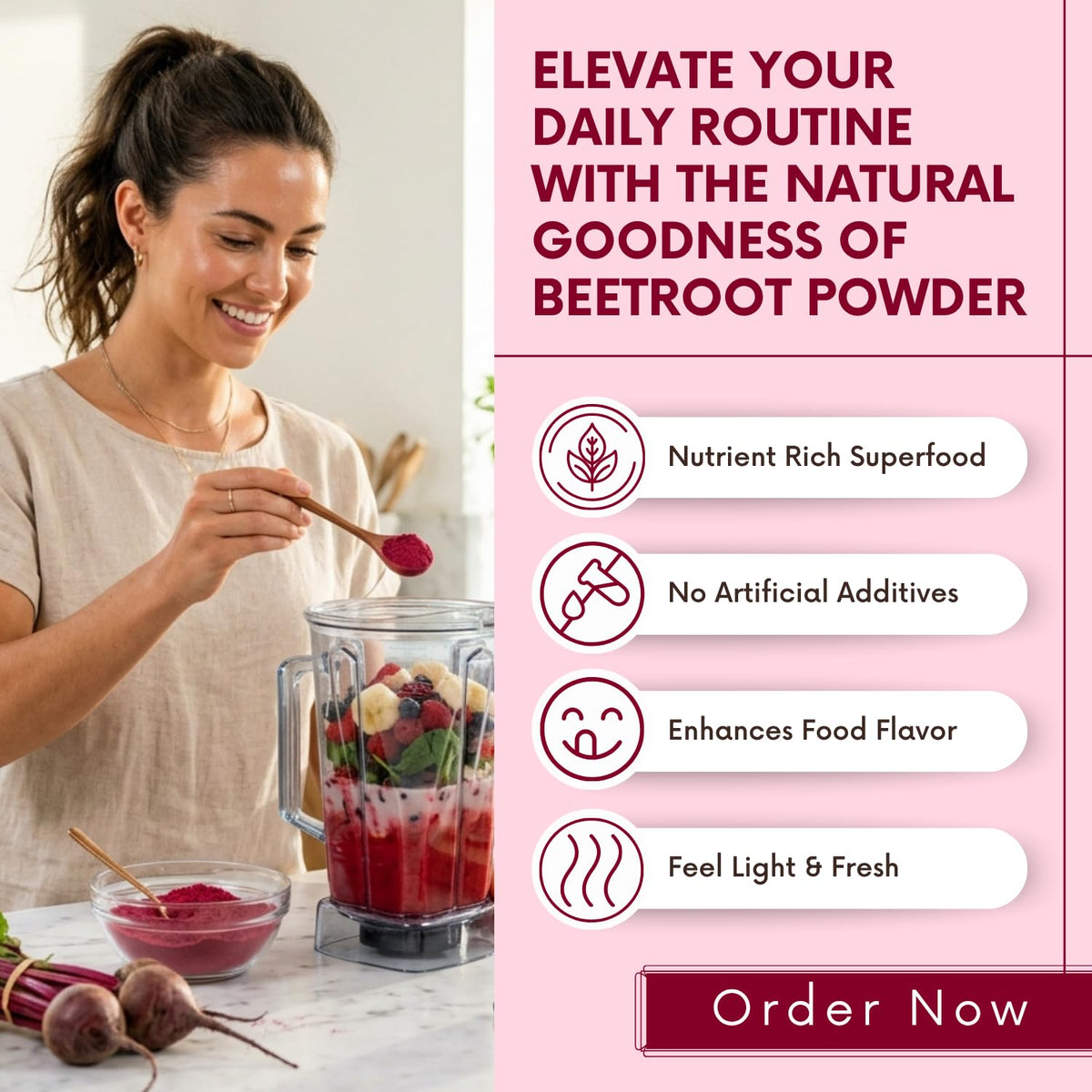 Bliss of Earth 2x500Gm Beetroot Powder natural Spray Dried (pack of 2)