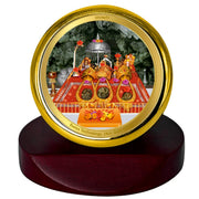 DIVINITI 24K Gold Plated Religious Car Dashboard Frame | Premium God Idol Frame for Car, Home Mandir & Office Table | Spiritual Gift, Decorative Showpiece | Mata Ka Darbar