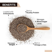NatureVit Raw Chia Seeds 400g | Superfood for Eating | Rich in Omega-3, Fiber & Protein | Ideal for Weight Loss, Digestion & Energy | Gluten-Free & Vegan