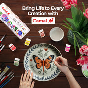 Camel Acrylic Ultra Colour – 12 Rich Shades (10ml each) | Multi-Surface DIY Paints | Vibrant & Permanent Colors | Suitable on Canvas, Wood, Fabric, Paper and Ceramics