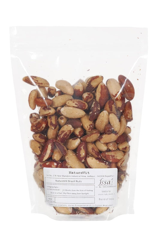 NatureVit Brazil Nuts | 500g Pack | Premium Whole Nuts | Rich in Selenium, Healthy Fats & Antioxidants | Keto & Heart-Friendly Superfood | Raw & Natural Snack