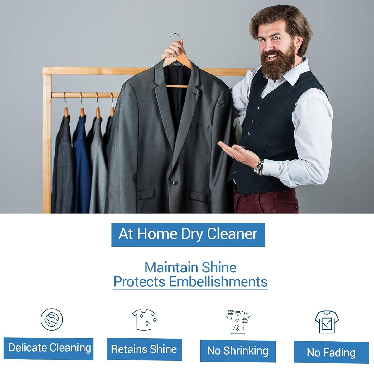 ASTRO PLUS+ Cloths Dry Clean at Home Liquid Sheets | Advance Cleaning Technology Silk Chiffon Cotton Georgette Linen and Woolen (20 Sheets) (500ml) & Stain Remover (500ml)