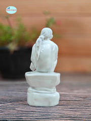 SHINDE EXPORTS shirdi saibaba Marble Idol Statue murti Home Murty for car Dashboard for Pooja Room (16.5cm)