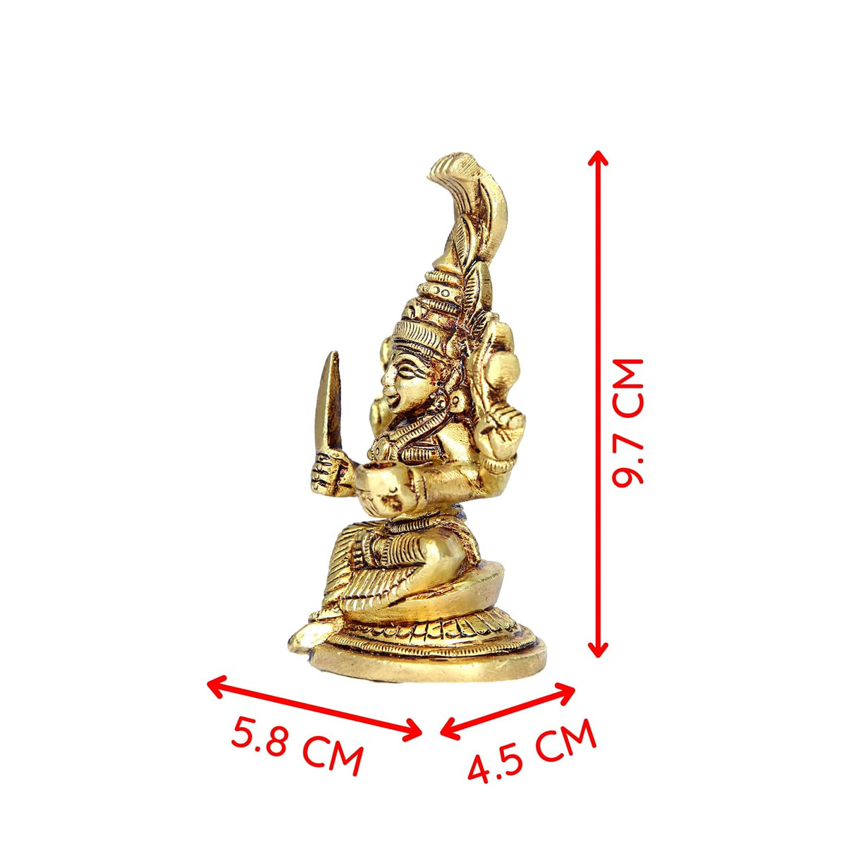 Aalayam Selveer Karumariamman Idol Small | Karumariamman Statue Small | Karumariamman Silai Small | Brass Karumariamman Idol 9.7cm Height Brass Gold Colour 1 Piece