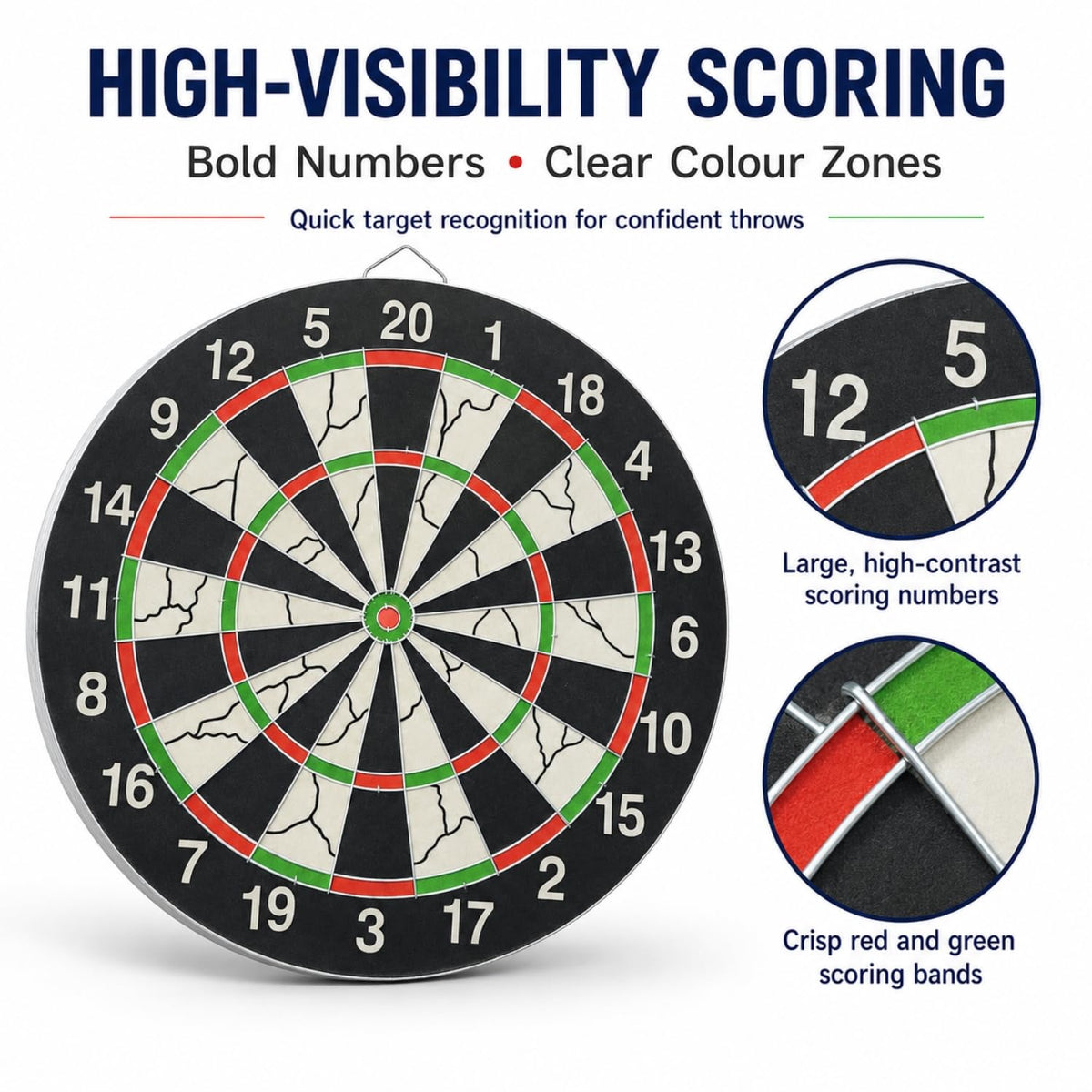 Toy Imagine 18 Inch Double-Sided Dart Board Set with 6 Darts