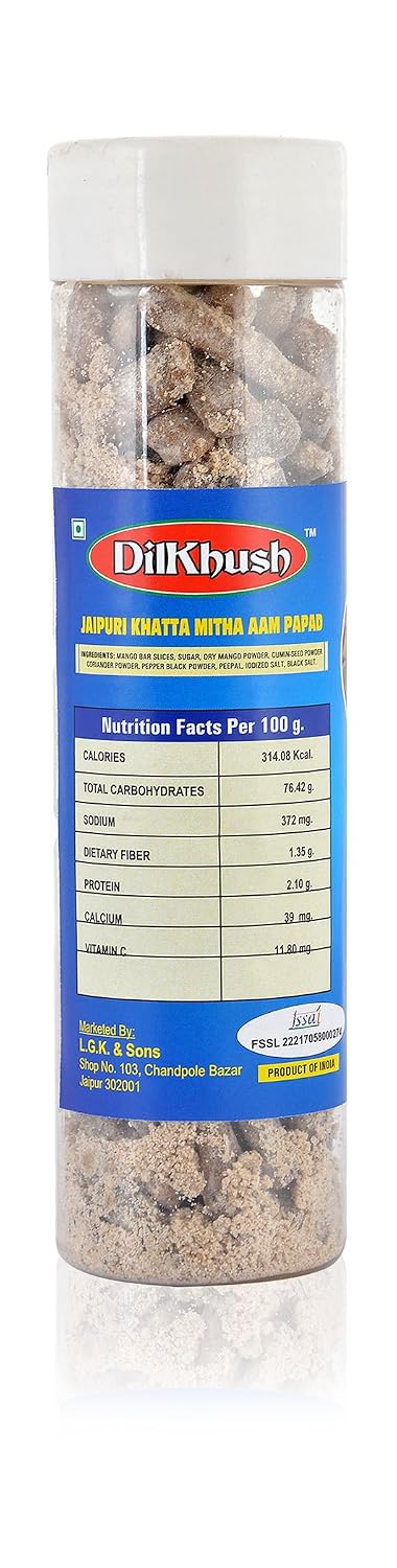 Dilkhush Combo of Jaipuri Aam Papad, Jaipuri Jet Imli and Export Mix, 550 Grams, Pack of 3