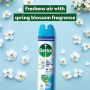 Dettol Disinfectant Sanitizer Spray Bottle | Kills 99.9% Germs & Viruses | Germ Kill on Hard and Soft Surfaces (Spring Blossom, 225ml)