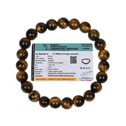 ASTRODIDI Natural Certified Tiger Eye Stone Bracelet for Men and Women | Golden-Brown | Confidence, Protector, Will Power and Prosperity | Original Reiki Feng-Shui Healing Crystal Gemstone Bracelet