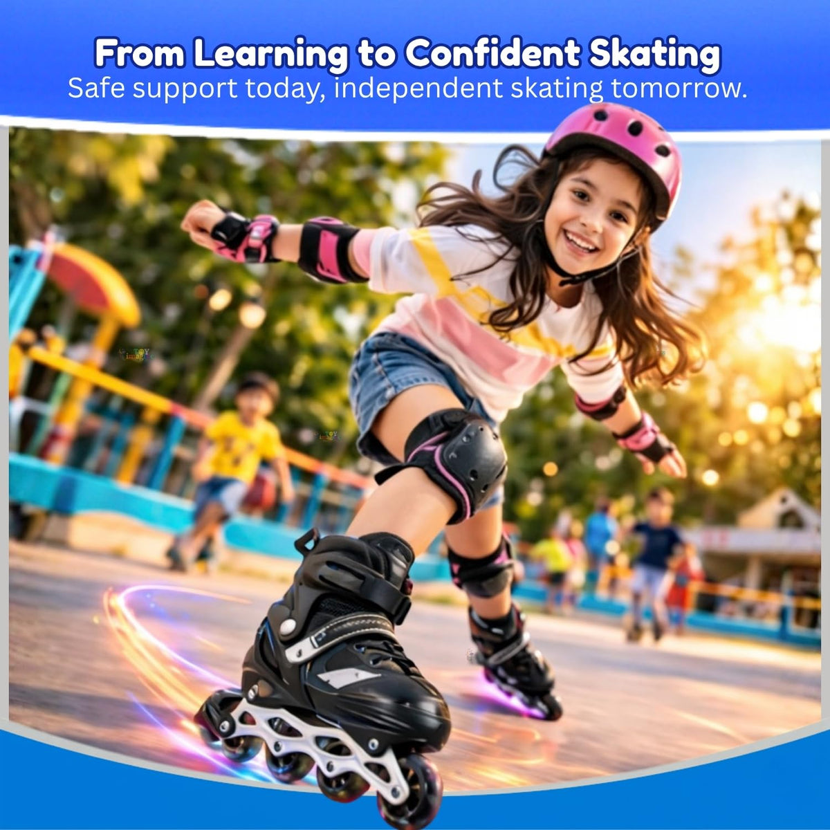 Toy Imagine Inline Skates, Adjustable, Boys Kids & Girls, Blue