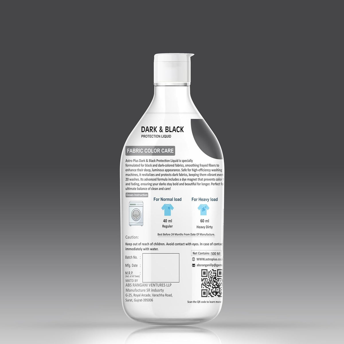 Astro Plus+ Dark & Black Protection Liquid Antifade Technology Classic Liquid Detergent Classic Liquid Detergent (500ml)